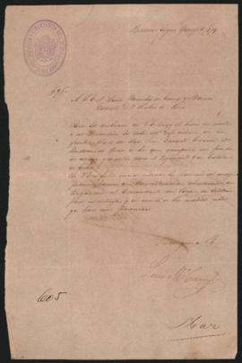 Nota de Luis María Campos a Julio Argentino Roca del 8 de marzo de 1879.