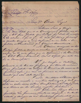 Carta de Luciano Leiva a Ovidio Lagos enviada desde Santa Fé el 23 de [octubre] de 1877
