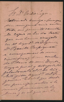 Carta de Leopoldo Nelson enviada a Ovidio Lagos en 1878