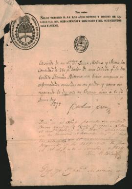 Certificados de la venta de la criada Victoria.