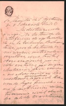 Nota de Ovidio Lagos al Ministro del Interior, Dr. D. Eduardo [...]ilcle enviada en 1888