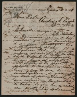 Carta de Rafael Bensuley a Ovidio A. Lagos enviada desde Rosario el 3 de enero de 1901