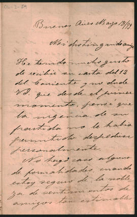 Carta de Wenceslao Escalante a Ovidio Lagos enviada el 18 de marzo de 1879