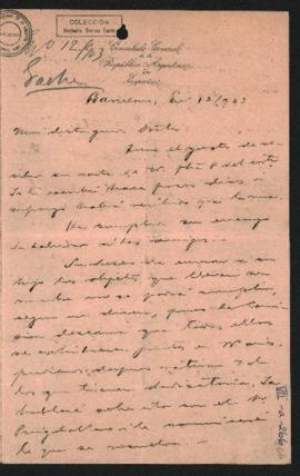 Carta de Alberto Gaché a Norberto Quirno Costa.