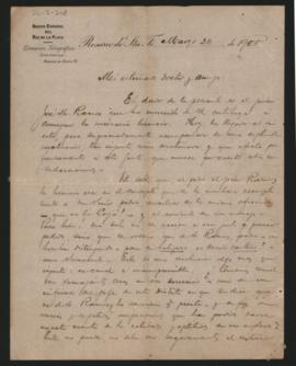 Carta de [Cornelio Casablanca a Ovidio A. Lagos enviada desde Rosario el 22 de marzo de 1900