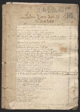 Cuaderno de gastos desde 15 de Octubre de 1818