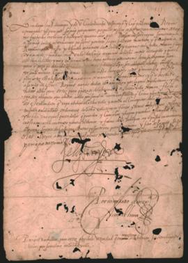 Provisión del Virrey del Perú, Diego López de Zúñiga y Velasco, Conde de Nieva