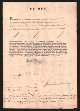 Nombramiento de Miguel Antonio Bertiz, como Subteniente de la Primera Compañía del l9 Batallón de...