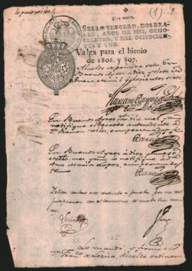 Notificación del Escribano público Mariano García de Echaburu a doña María López y a Ramón Giles