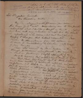 Carta de Wilfrid Latham al Bri­gadier General Bartolomé Mitre,