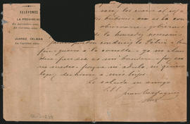 Carta de Juan Berdaguer a Ovidio A. Lagos