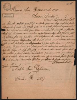 Carta de Natalio José Espinosa a Norberto Quirno Costa del 21 de febrero de 1900.