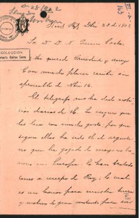 Carta de Francisco Uriburu a Norberto Quirno Costa.