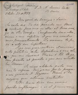 Carta de Mariano Casanova y Casanova a Norberto Quirno Costa.