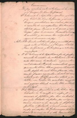 Convención de paz suscripta entre el Gobier­no de la Nación y el Cacique Juan Calfucurá y demás caciques que obedecen sus órdenes.