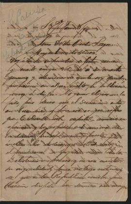 Carta de [...] a Ovidio A. Lagos enviada desde Santa Fé el 29 de junio de 1895