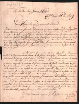 Carta del Coronel Rafael León de Atienza a Juan García de Cossio