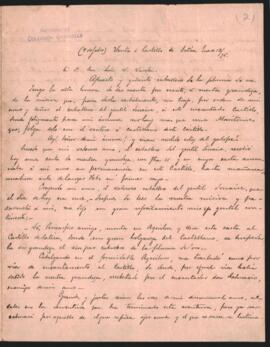 Carta de Eduardo Gutiérrez a Luis V. Varela, dando cuenta en forma metafórica de una misiva.