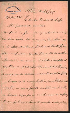 Carta de J. R. [...]lly a Ovidio A. Lagos enviada desde Buenos Aires, calle Victoria 536, el 26 d...