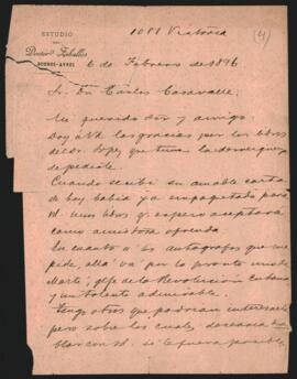 Carta del Doctor Estanislao Zeballos a Carlos Casavalle,