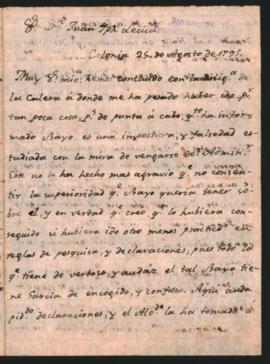 Carta de Juan Manuel de Lavardén a Juan José Lezica, informándole sobre la marcha de sus intereses.