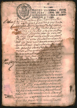 Contrato de compra-venta de propiedad inmueble fechada entre 1802 y 1803.