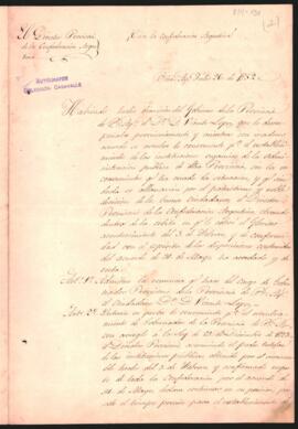 Decreto del Director Provisorio de la Confederación Argentina, Justo José de Urquiza, acep­ tando la renuncia del Doctor Vicente López, como Gobernador de Buenos Aires y asumiendo provisoriamente el poder de la provincia