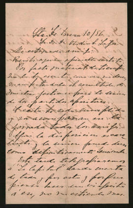 Carta de J. R. [...]lly a Ovidio A. Lagos enviada desde Santa Fe el 10 de enero de 1896