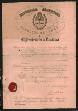 Despacho expedido por el Presidente de la República, Doctor Nicolás Avellaneda, a Tristán Villarruel