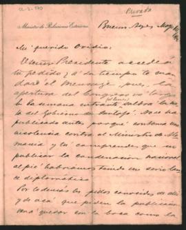 Carta de Estanislao S. Zeballos a Ovidio A. Lagos enviada desde Buenos Aires el 28 de mayo de 189[2]
