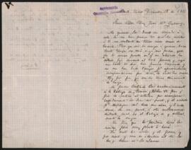 Carta de Lucio V. López a Juan María Gutiérrez, informando su llegada a Montevideo y los trabajos de su padre Vicente Fidel López.