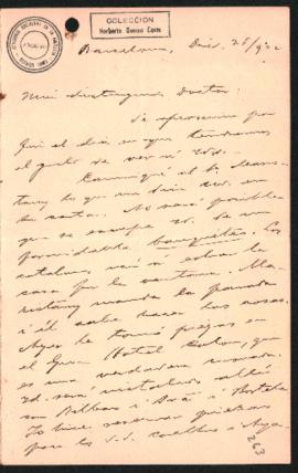 Carta de Alberto I. Gaché a Norberto Quirno Costa.